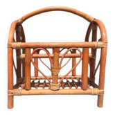 Vintage rattan magazine rack – Natural and retro elegance