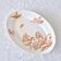 Large oval dish 19th century Longwy iron earth sepia "Botanical" bird