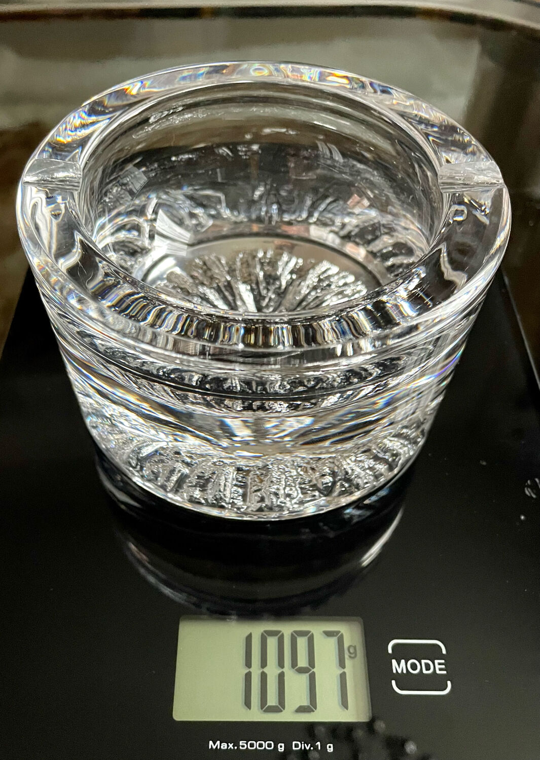 Daum crystal ashtray signed