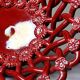 Small vintage 1970s-90s openwork braided red ceramic bowl by Pichon Uzès