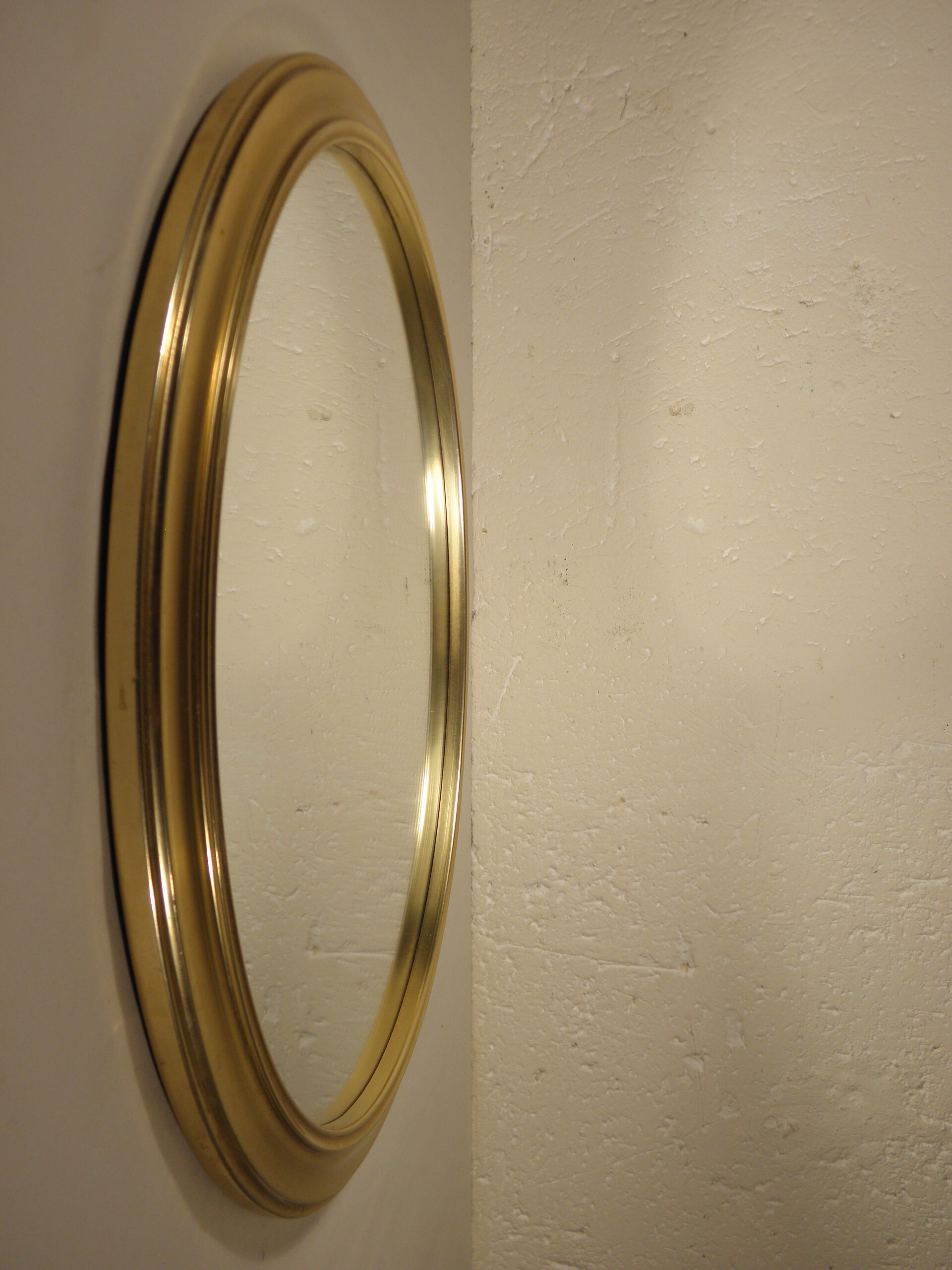 Round mirror gilded metal 40 cm