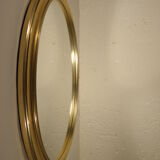 Round mirror gilded metal 40 cm