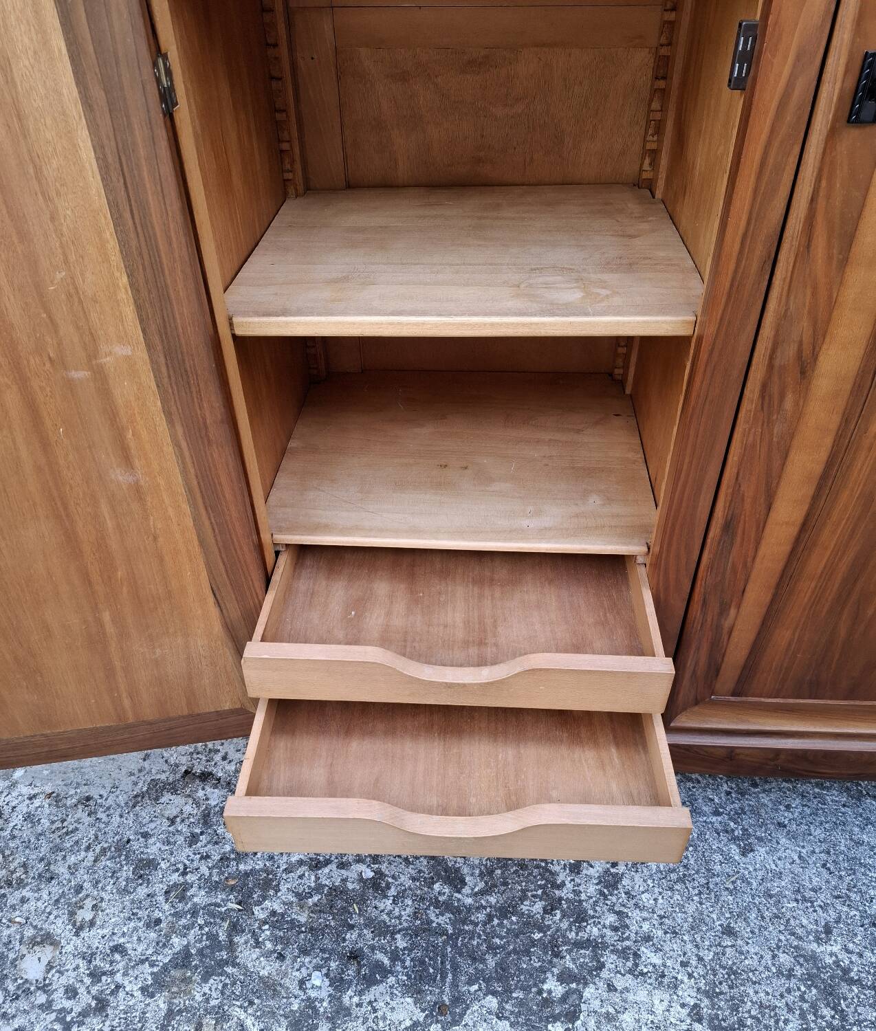 3-door walnut wardrobe
