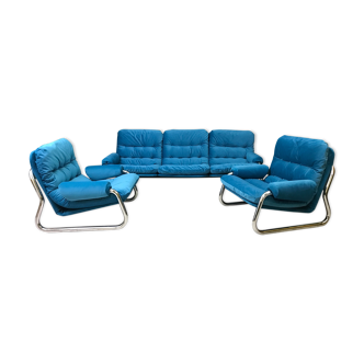 Ikea tubular set of sofa armchairs 1970 by Johann Bertil Haggstrom
