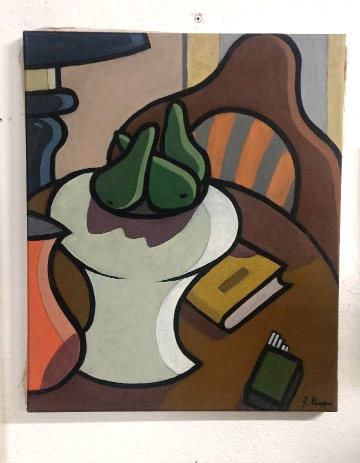 Oil painting still life Franco Prayer (1924) 60x50 cm