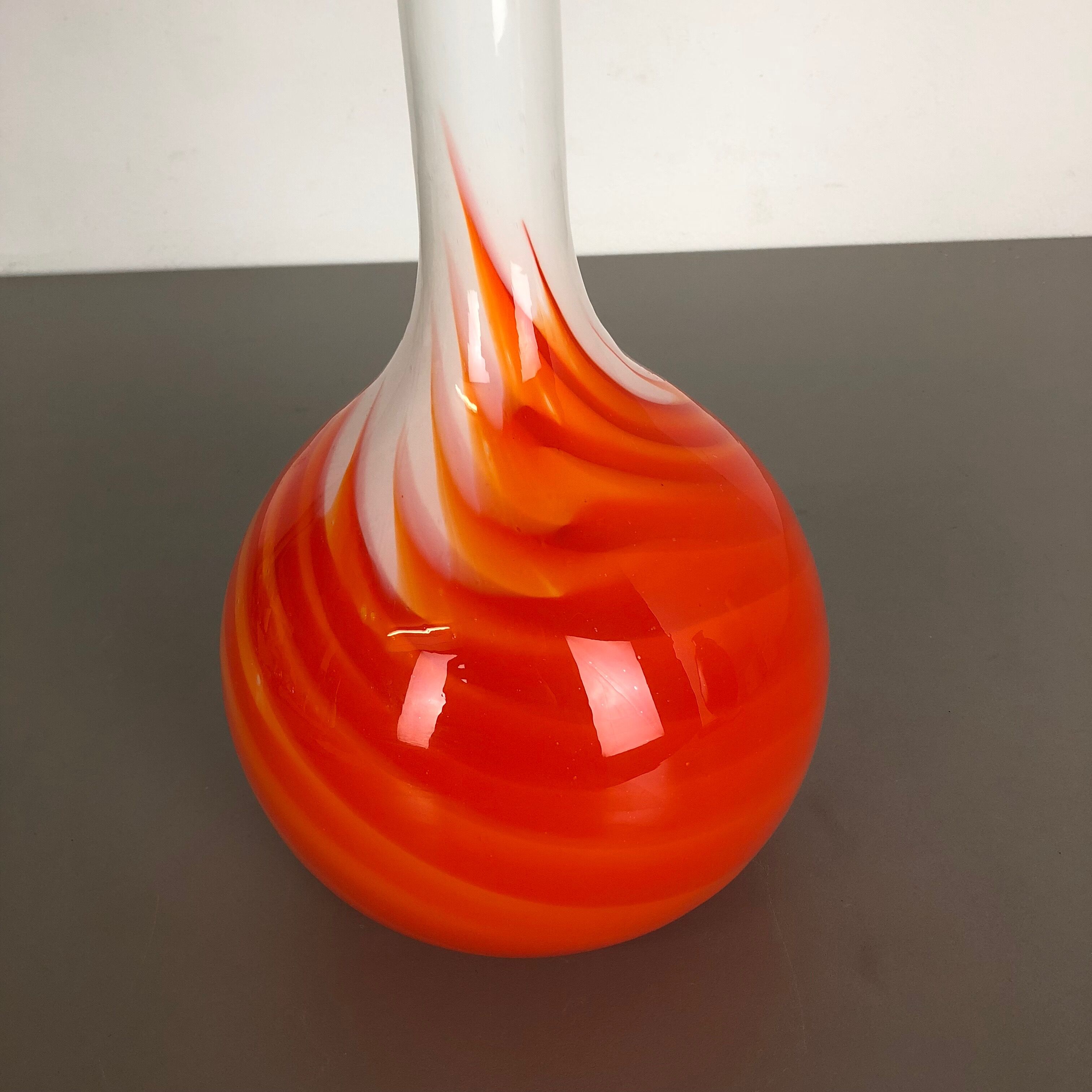 Pop Art "Flame" opaline Florence vase, 1970s, Italy