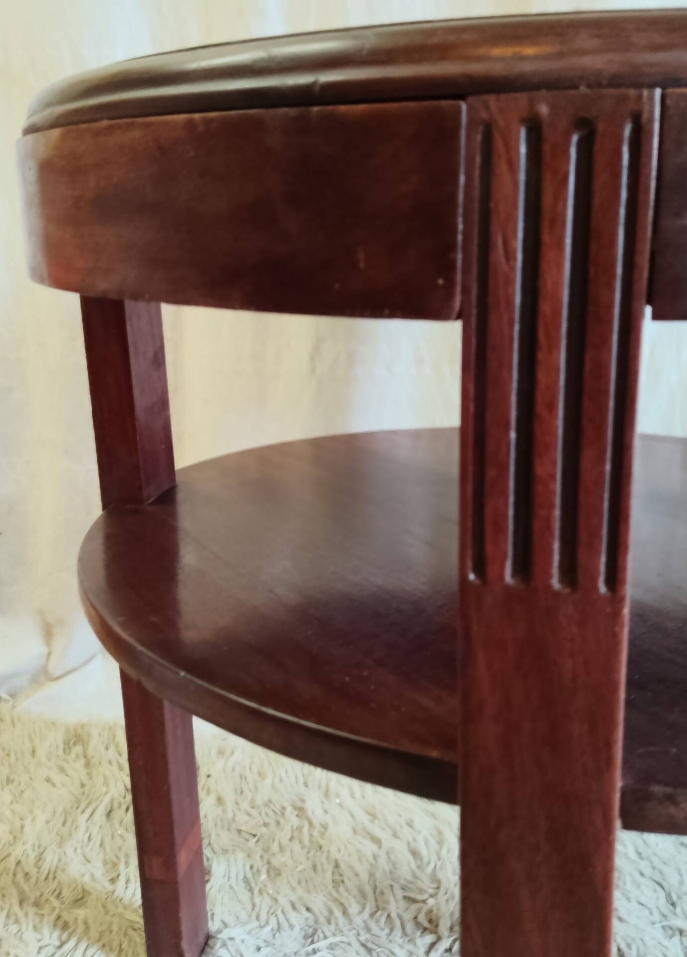Art Deco side table in solid wood - 1940s/50s