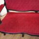 Antique Louis XV style red velvet settee
