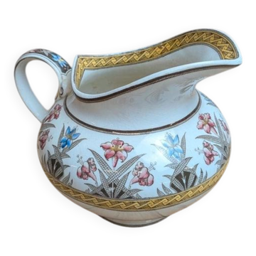 Ancien pot à lait Sarreguemines U&c – Terre de fer – Modèle Derby polychrome