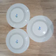 set of 3 dessert / sweet plates in white porcelain fi