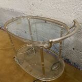 Glass and metal serving trolley, 1960s