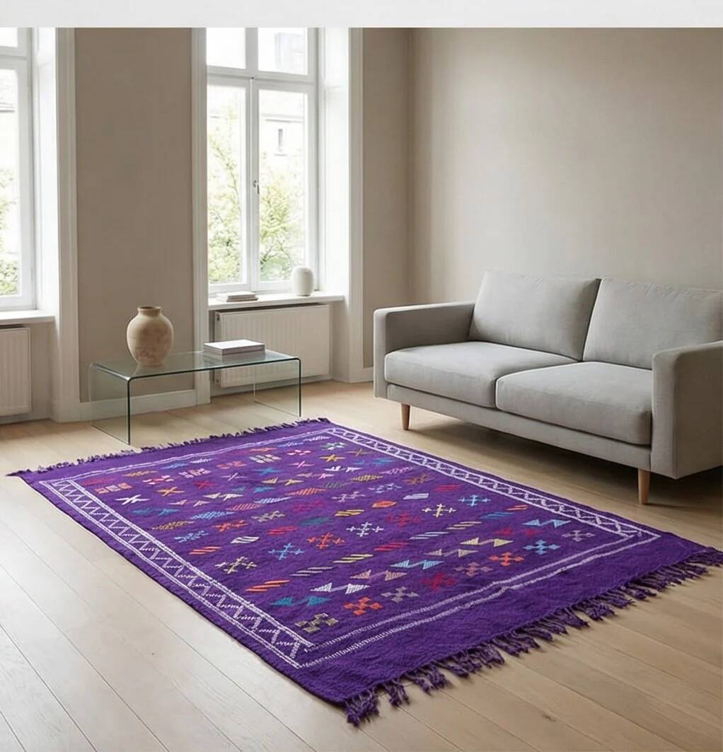 Tapis berbère mauve