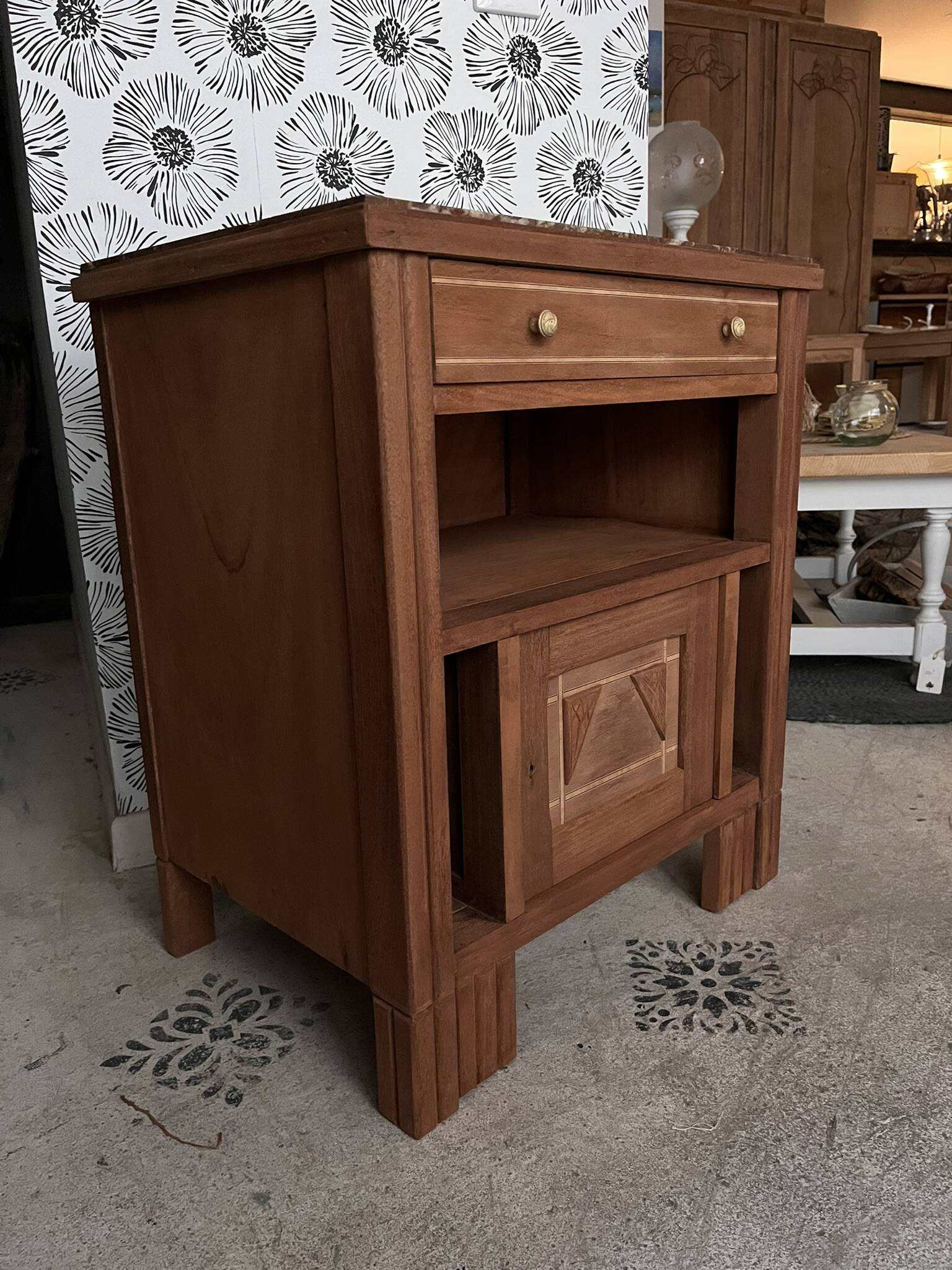 Art Deco vintage bedside tables Jada and Rosa wooden accent furniture