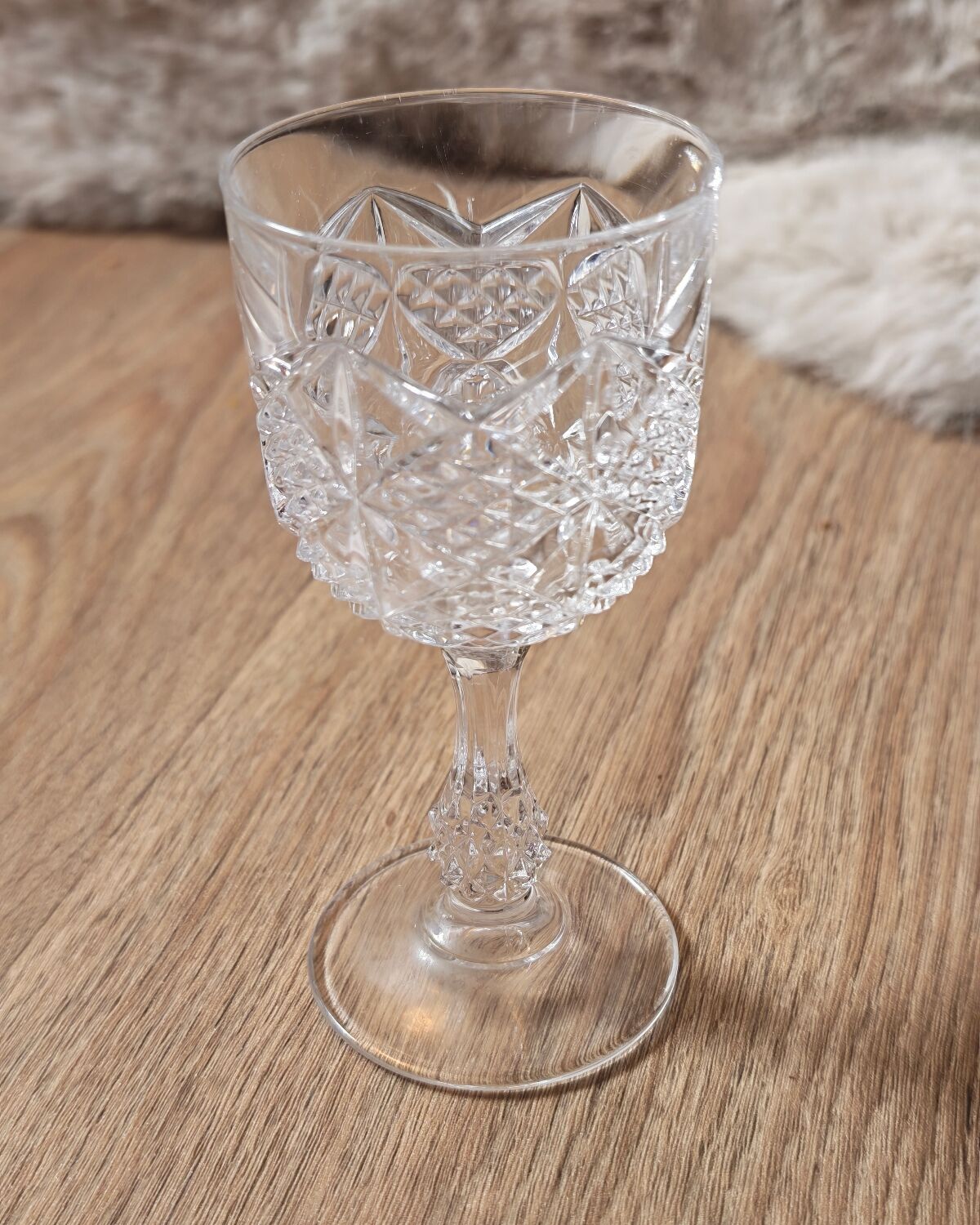 Set of 5 cut glass glasses + vintage crystal bowl