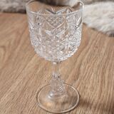 Set of 5 cut glass glasses + vintage crystal bowl