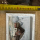 Tableau alpin vintage en bois sculpté et peint