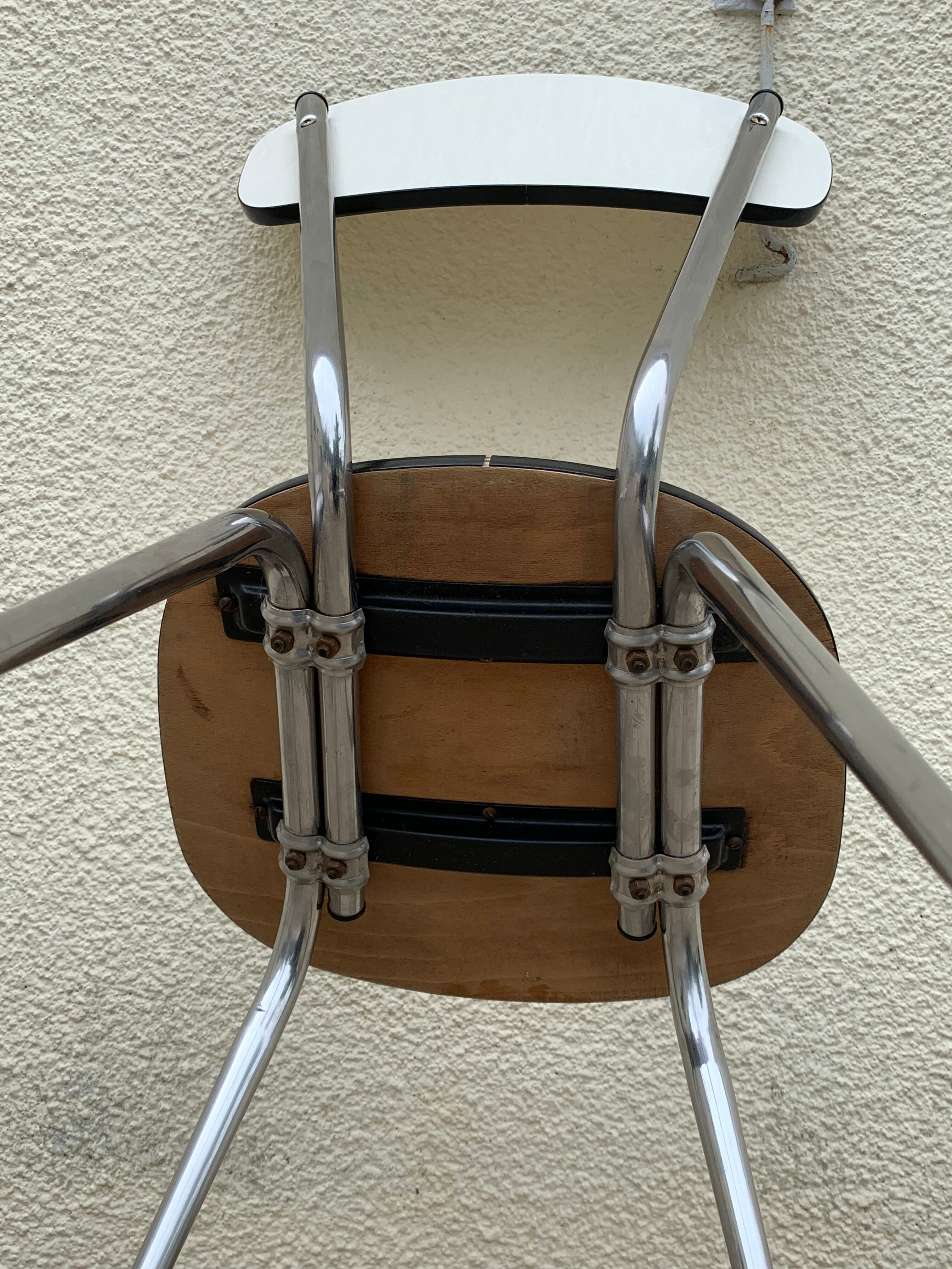 Formica chairs white compass feet