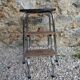 Vintage metal, Formica and wood step stool - 1960s