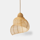 Suspension coquillage en rotin