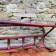 Antique curved wooden wall coat rack