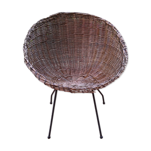 Fauteuil rond rotin et