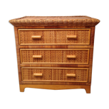 Rattan and wicker chest of drawers