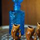 Set of three small brown glass fish, 20th century, Europe, 1960s