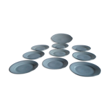 Lot service à gâteaux en porcelaine blanche liseret argent