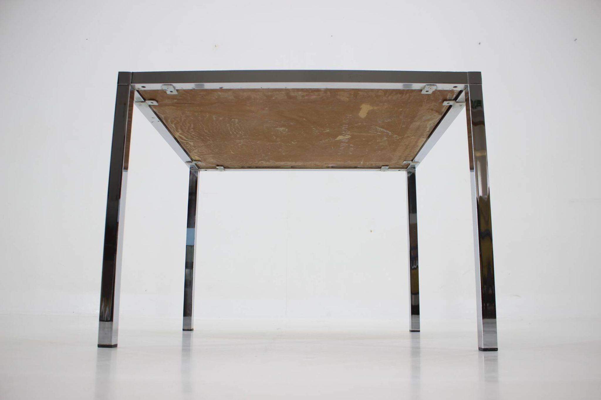 Table basse plaquée en résine et pierre chromée des années 1980, Allemagne