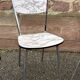 Set of 4 marble effect Formica chairs, French Mid-century vintage.