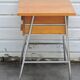 Bureau vintage en bois et tube chromé