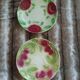 2 antique dessert plates in majolica