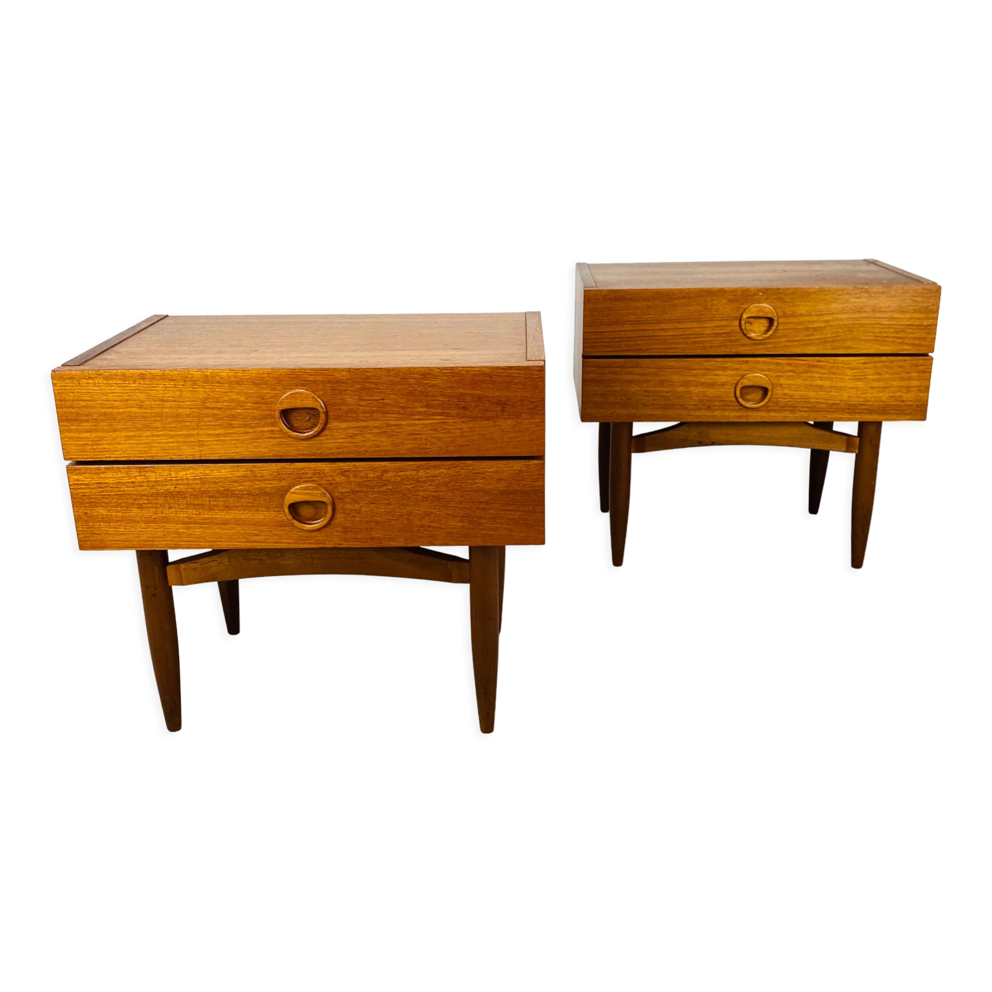 Pair of Scandinavian teak bedside tables 60s