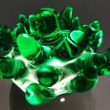 Postmodern Green Murano Glass and White Aluminum Table Lamp, Italy