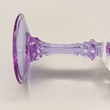 6 vintage purple stemmed liqueur glasses from France, Arques crystal