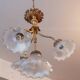 Chandelier in gilded bronze late 19th century around 1900 holophane glassware
