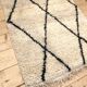 Moroccan Berber carpet Boujaad in Rhombus black 1, 31x0, 71m