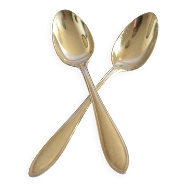 Lot de 2 cuillères à café en argenterie filet orfèvre JA 13,5 cm