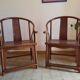 Pair of old Asian wooden armchairs