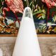Paire de lampes teepee en verre blanc