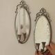 Pair of Swedish Tin Wall Sconces, Mid-Century Style with Mirror by Svenskt - Tenn