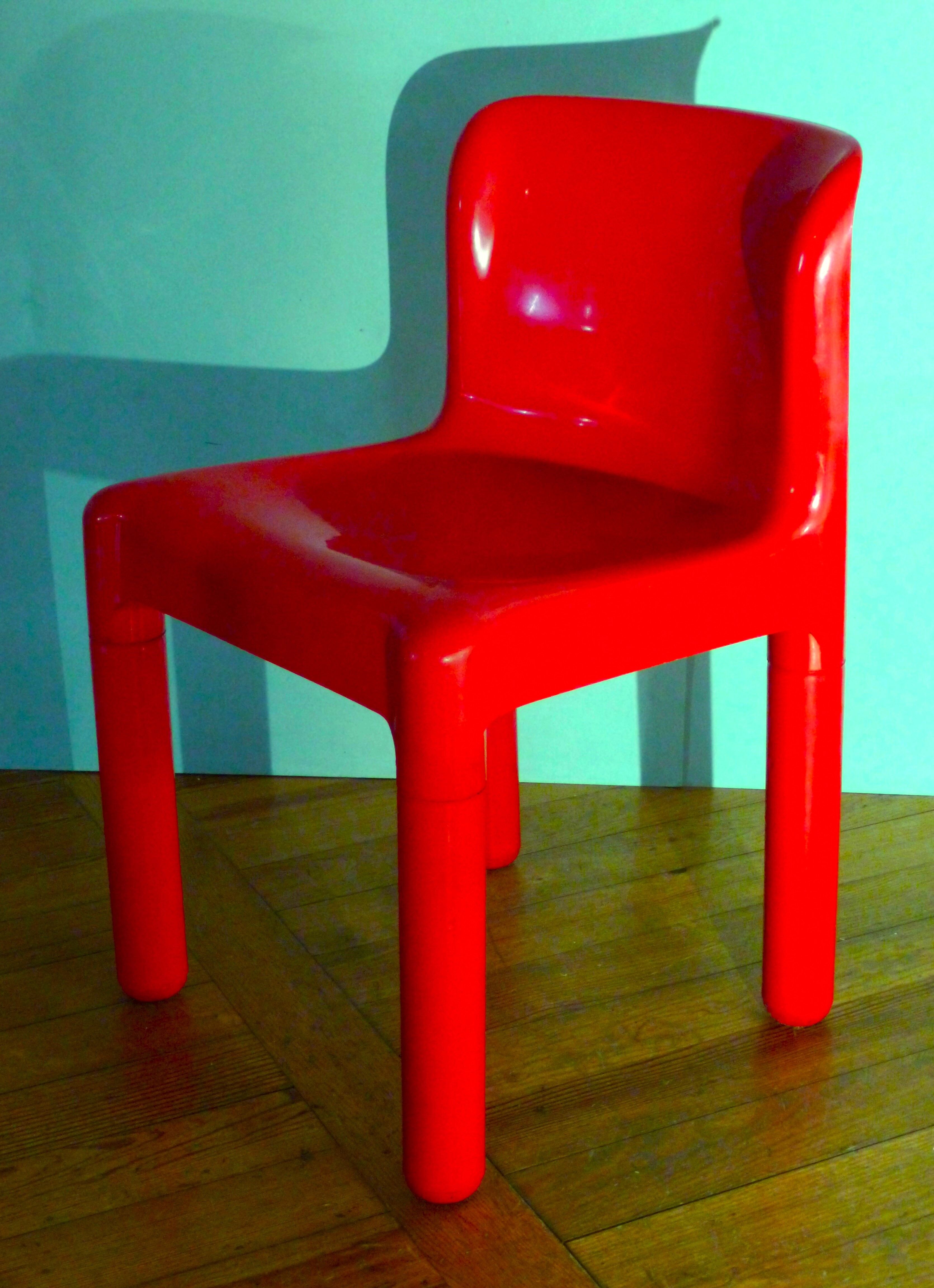 Set of 4 chairs by Carlo Bartoli, model 4875, Kartell edition, 70s