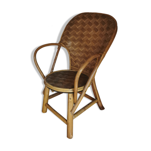 Chaise enfant vintage bois de châtaignier