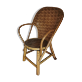 Vintage chestnut wood child chair
