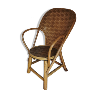 Vintage chestnut wood child chair