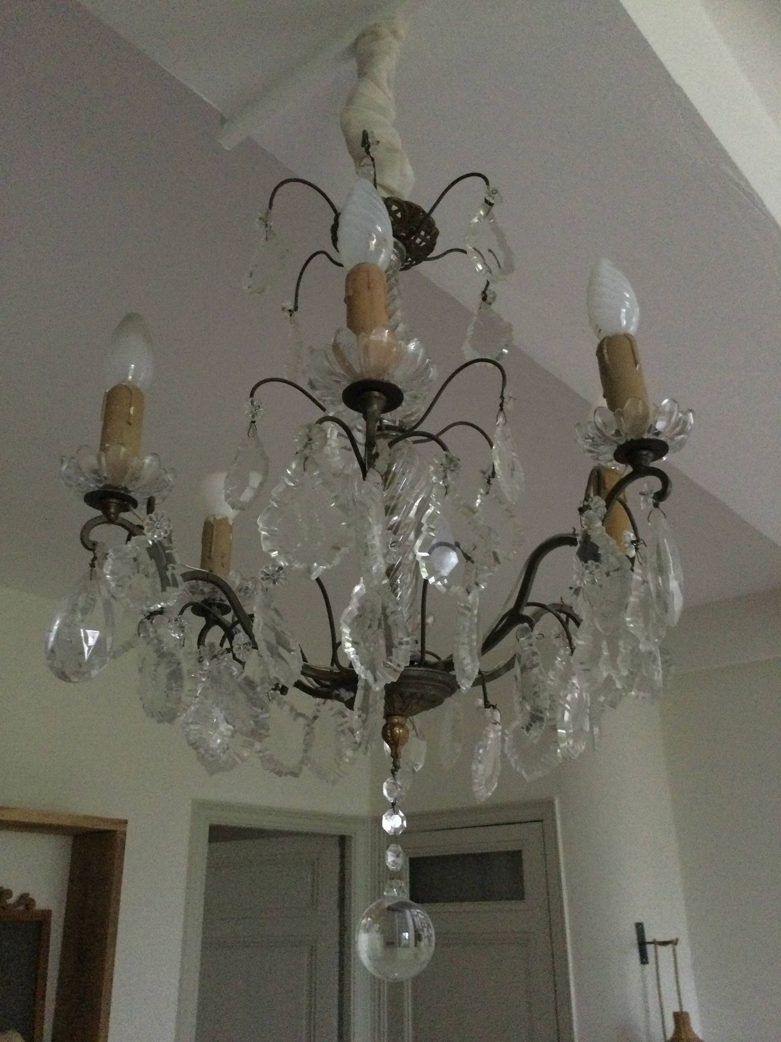 Antique chandelier with tassels