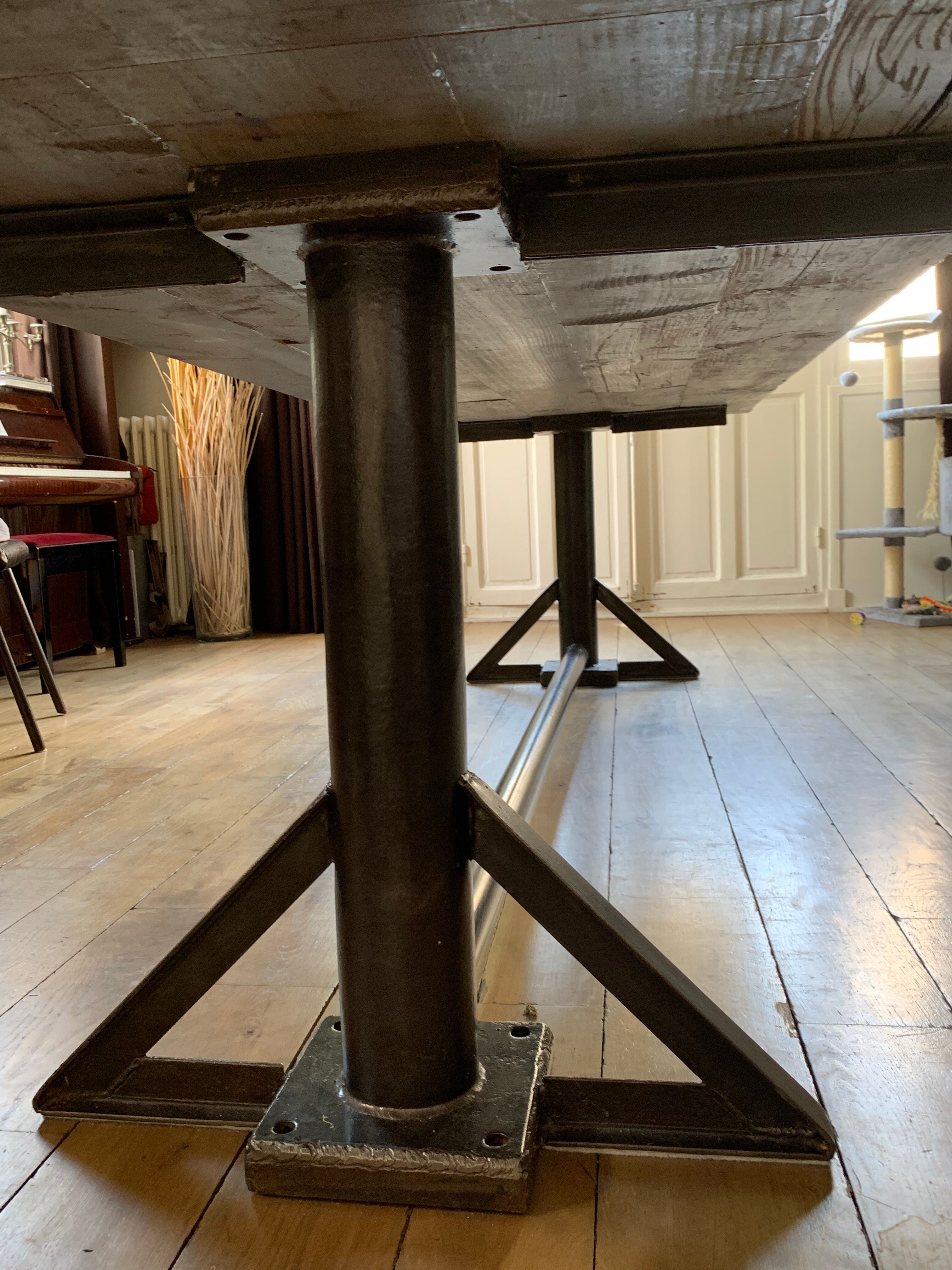 Industrial table for 10/12 people authentic