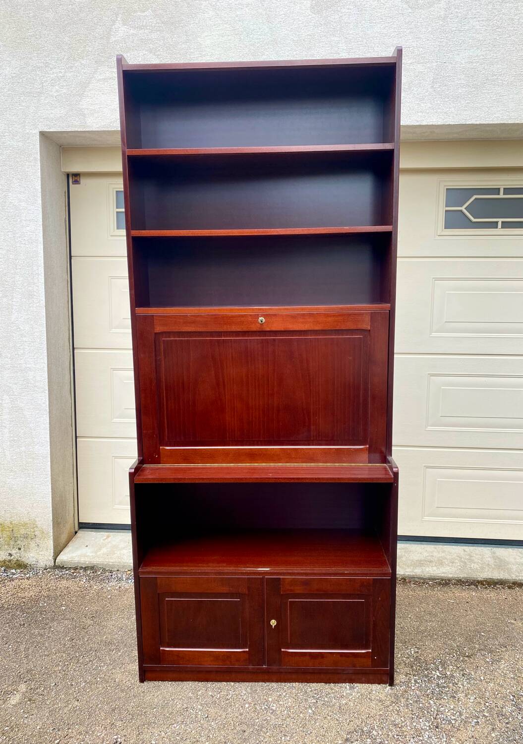 Vintage bar desk library display cabinet secretary with floors