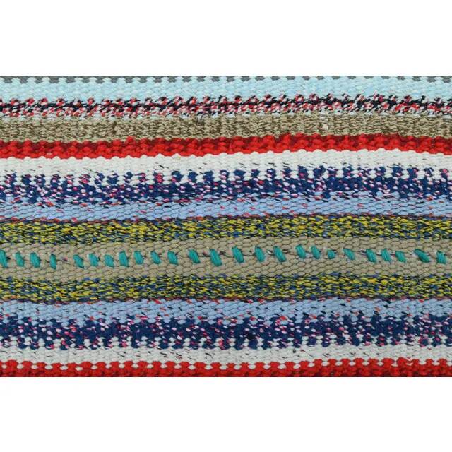 1970s Vintage Turkish Oushak Handmade Wool Cotton Blue Runner Rug 164x294