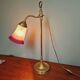Art Deco desk lamp in brass and satin glass, 1920s-30s